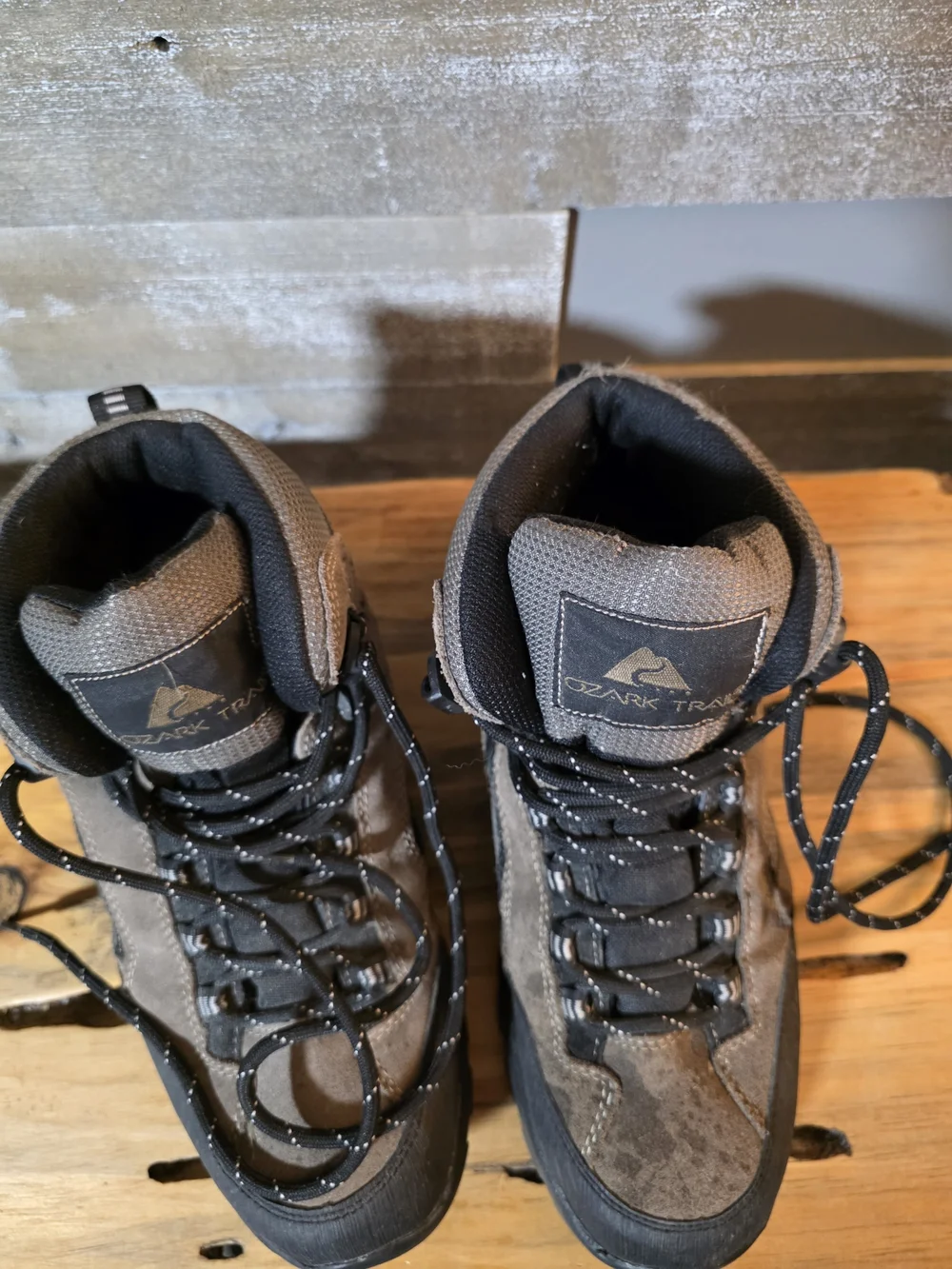 Ozark Trail Gladiator Men's Gray and Brown Hiking Boots